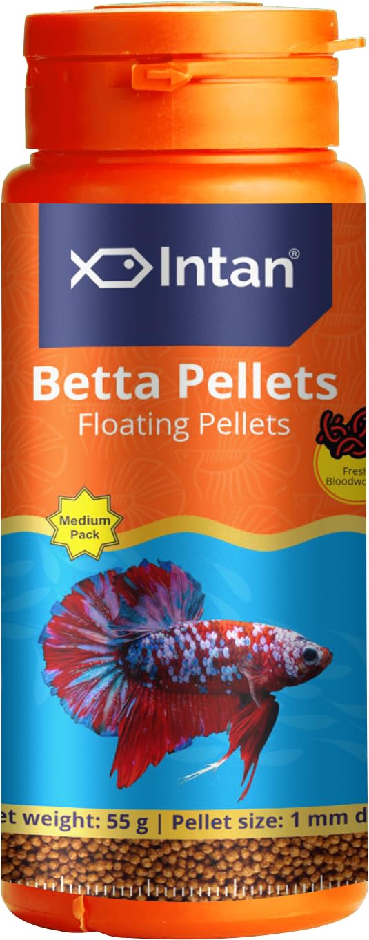 Aquatic Intan Betta Pellets Fish Food | Floating Pellets for Fish Health and Growth | Medium Pack 55 Gram, Pellet Size 1 mm Dia, Pack of 1 (B0CW67JGM9) Amazon Price History, Amazon Price Tracker