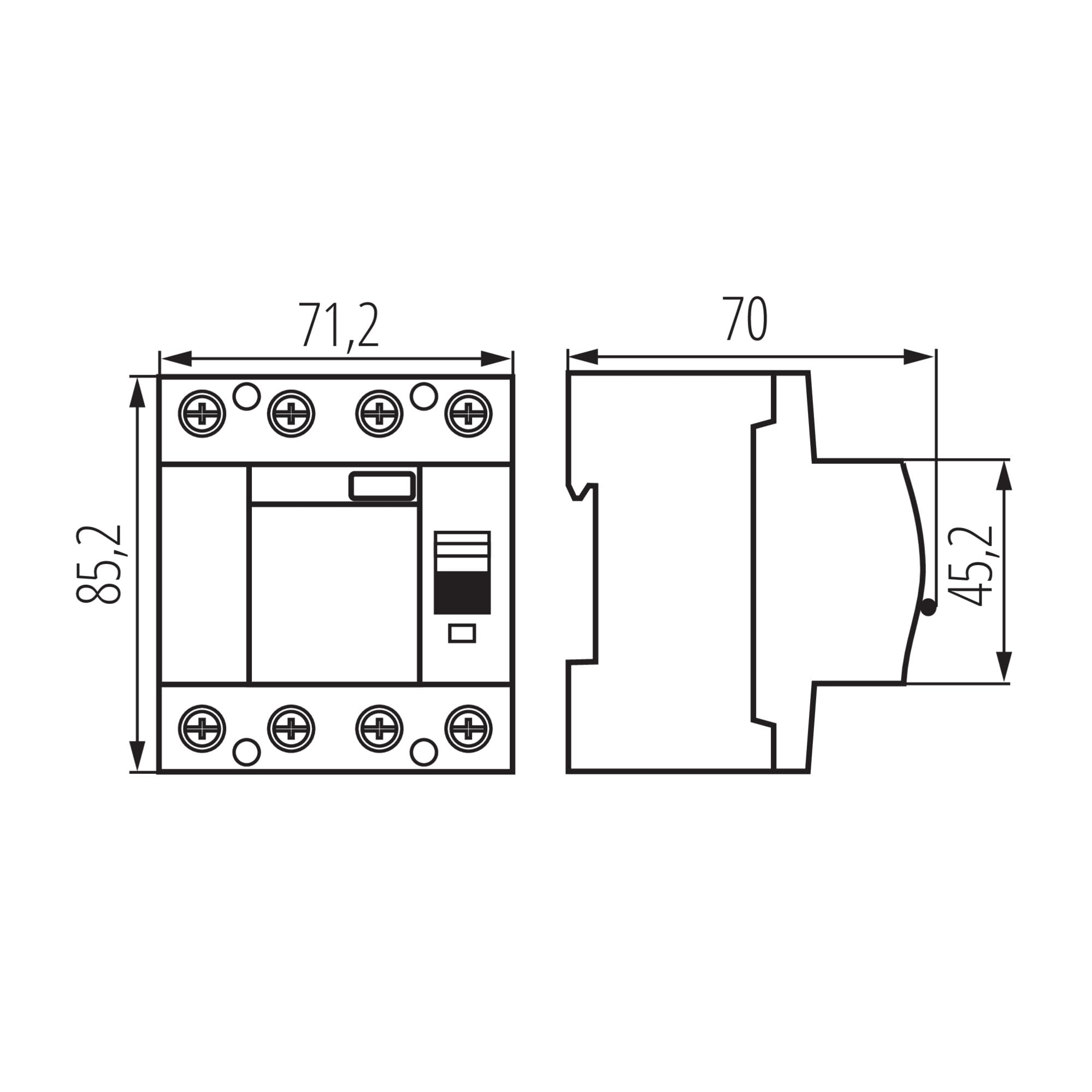 RCD 40A 30-B, typ B, wyłącznik różnicowoprądowy, 4P KRD10-4 KRD10-4/40/30-B