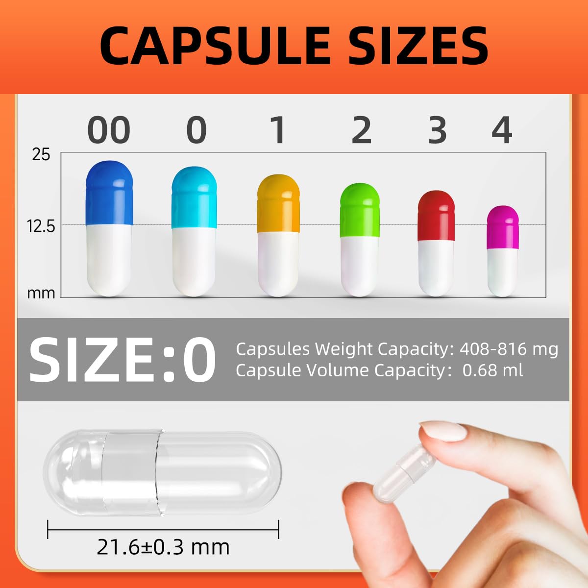 XPRS Nutra Size 0 Empty Capsules - 100 Count Empty Vegan - View #3