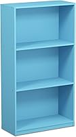 Vista 5 de Furinno BASIC Book Shelf, 3-Tier Modern Bookshelf, Bookcase with Open Shelves, 9.3 x 21.8 x 39.5, for Living Room, Bedroom, Home Office, Light Blue