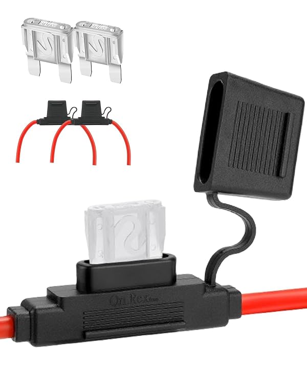 2 Pack Inline Maxi Fuse Holder - 6 AWG 12V Automotive Blade Fuse Holders with 2 Pcs 80 AMP Maxi Fuses by Riseuvo - Used condition - US$14.78