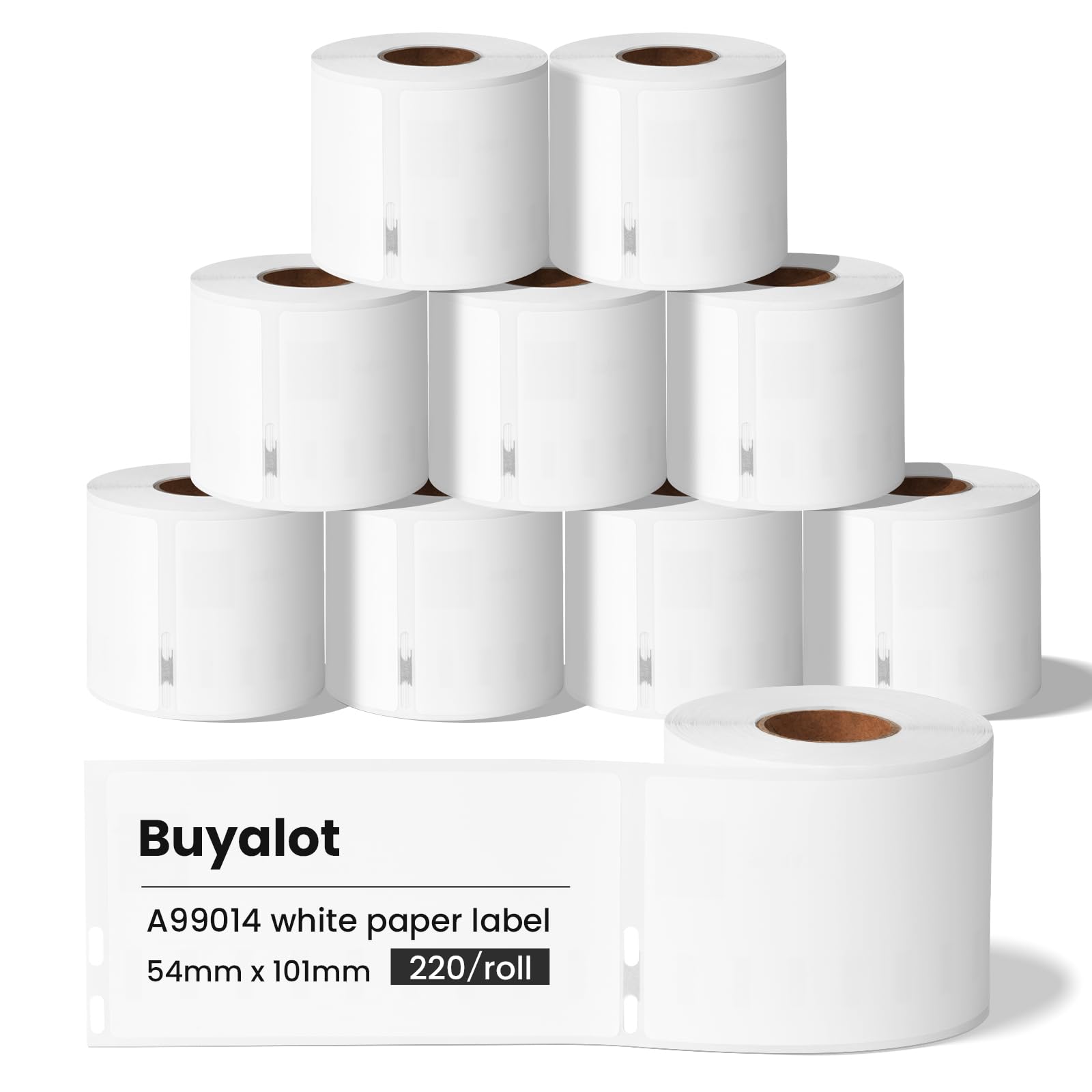 Buyalot Compatible with Dymo labelwriter 99014 Shipping Label (54x101mm), 220/roll, Name Badge Labels for 450/4XL/400/Twin Turbo/Duo, 10 Rolls