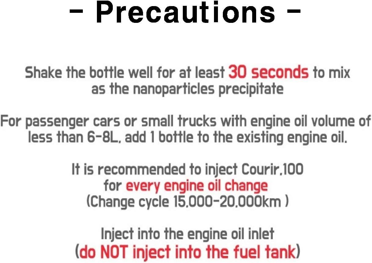 COURIR Real Nano-Technology Lubricants Nanoparticle Premium Engine additive Using mesoporous-Nano Materials - Reduces Engine wear and Noise Fuel Consumption and Improve Driving Performance : Automotive