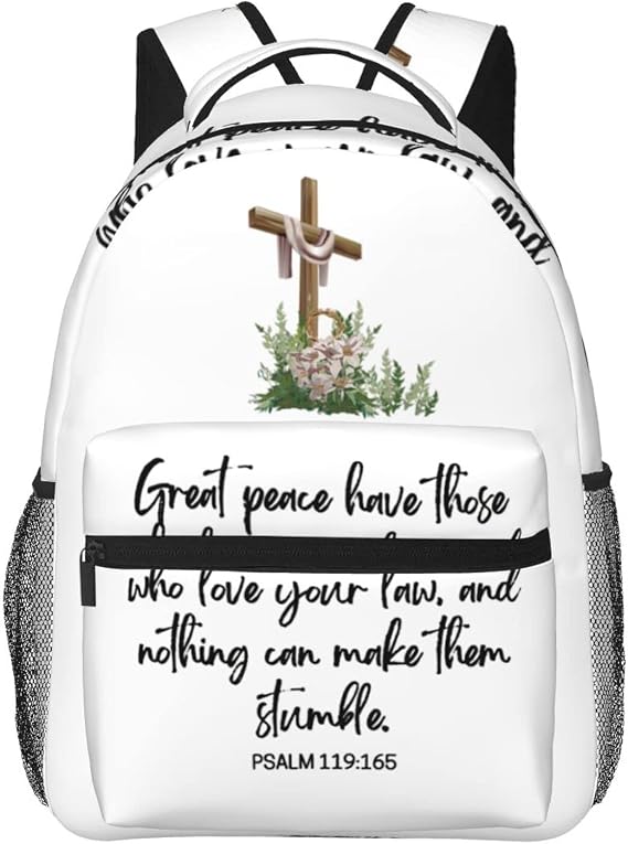 ASYG Bible Verse Backpack Christian Laptop Backpack Jesus Cross Tablet Travel Picnic Bag Jesus Bckpack Bag