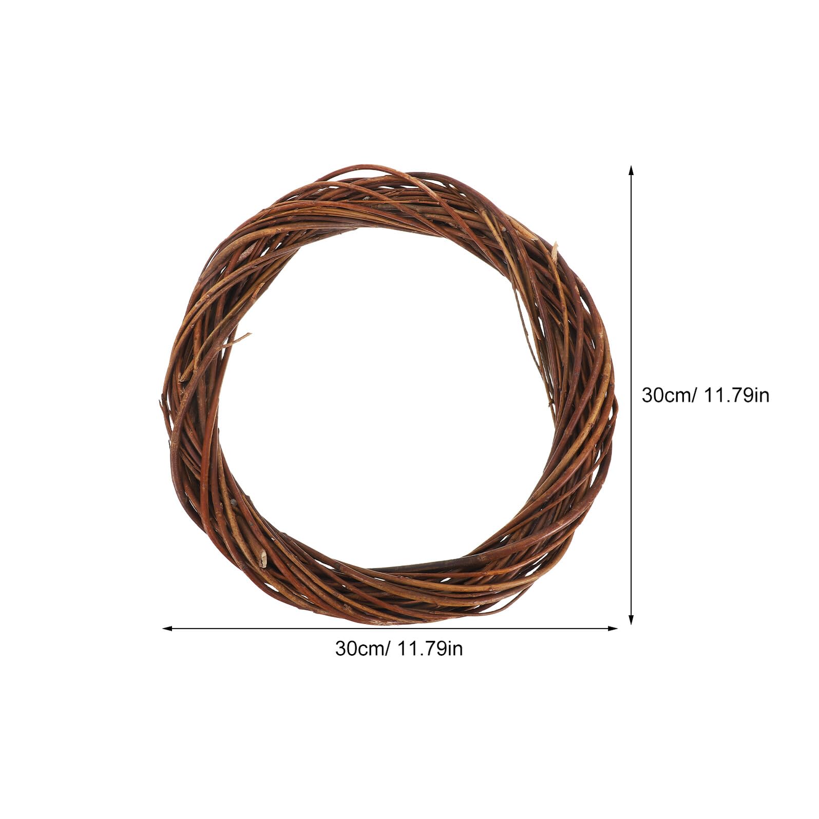 3 Stück Kleiner Weidenreben Rattan Kränze 30cm Rund Selbstgemacht Bastelkränze aus Natürlichem Rattan für Hochzeits und Partydekoration mit Langlebiger Verarbeitung