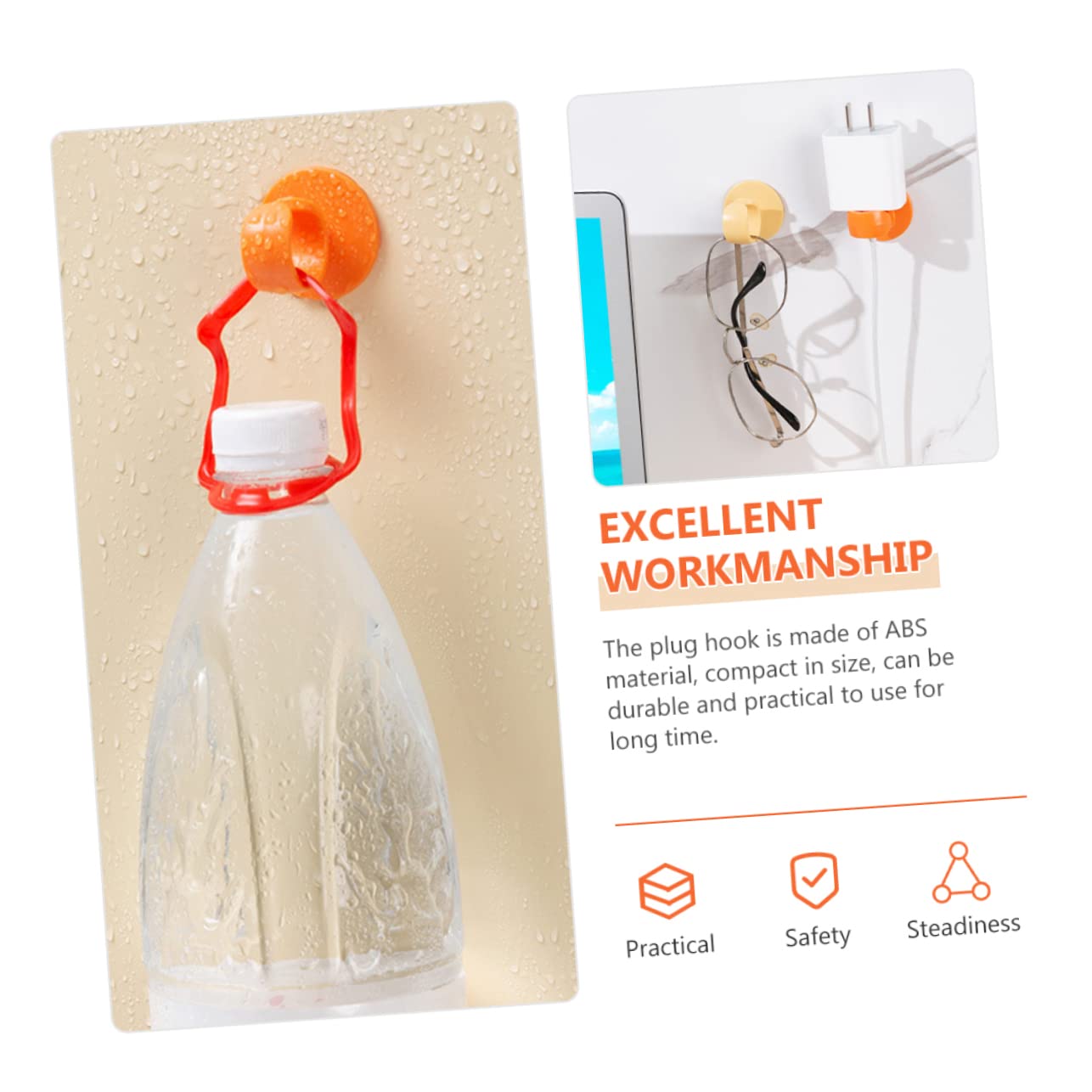 4 Ganci Adesivi Per Spine Elettriche - Organizzatore Da Parete Senza Fori, Design A Forma Di Orso - Foto 5