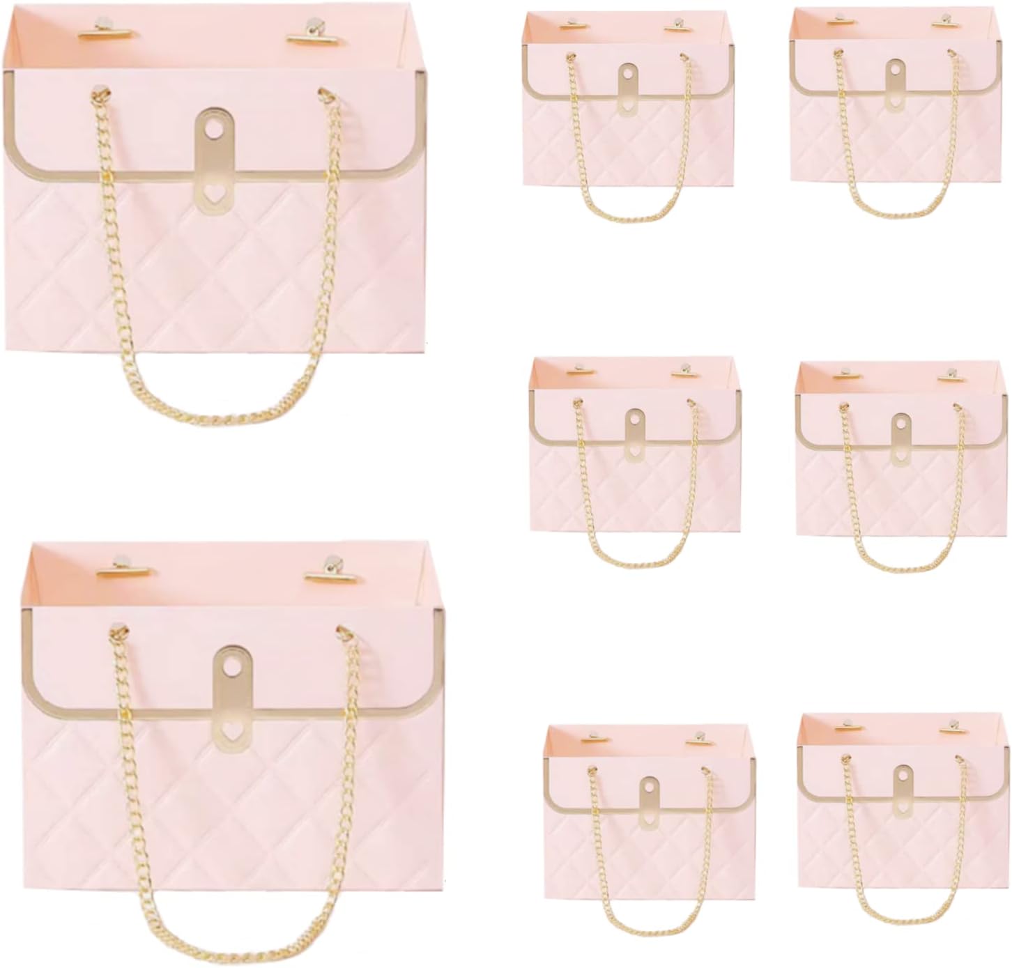 LONG XIN SERIES 12pcs Flower Gift Bags Florist Present Craft Paper Boxes Portable Flower Bags Rectangular Gift Bags for Gift Package