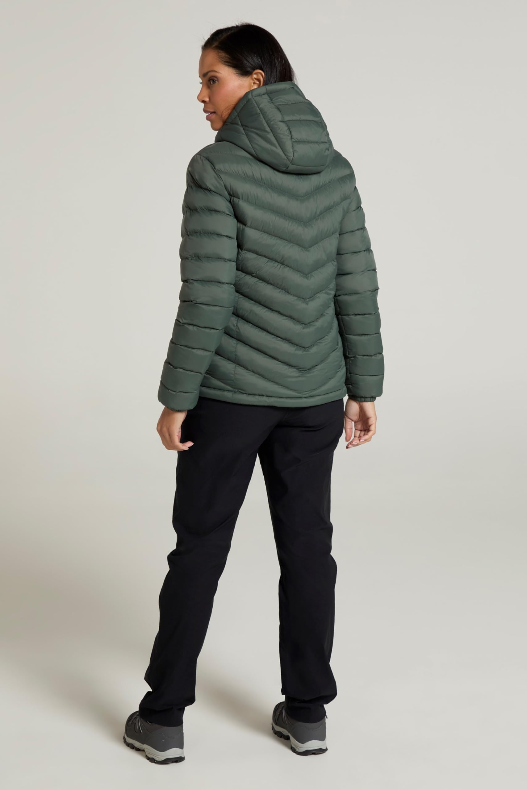 Mountain Warehouse Seasons Womens Padded Jacket - Water Resistant Coat, Puffer Jacket, Front Pockets, Adjustable Elastic Cuffs & Hood - For Spring Summer, Outdoors — view 9