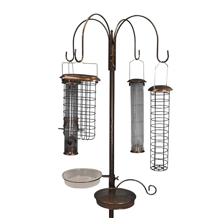 Buy Selections Metal Complete Bird Feeding Station with 4 Large Feeders for Wild Garden Birds