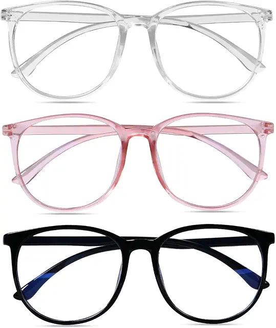 URAQT Round Blue Light Blocking Glasses - Glasögon Utan Styrka för Män och Kvinnor