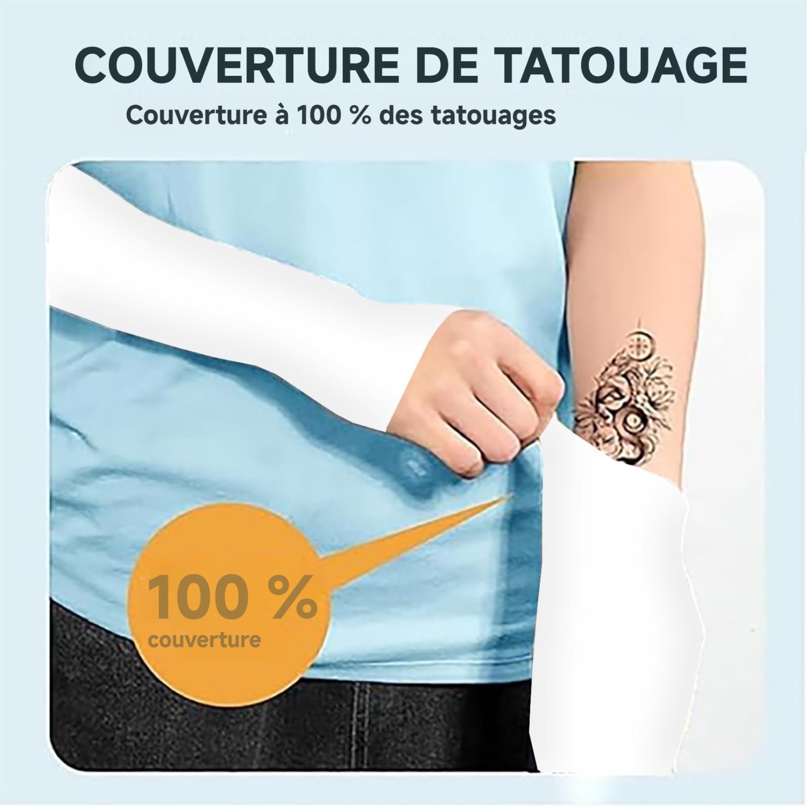 Manchette Bras Homme, Manchons De Bras Pour Le Sport, Manchons De Bras Respirants Et éLastiques Pour La Protection Contre Le Soleil-4