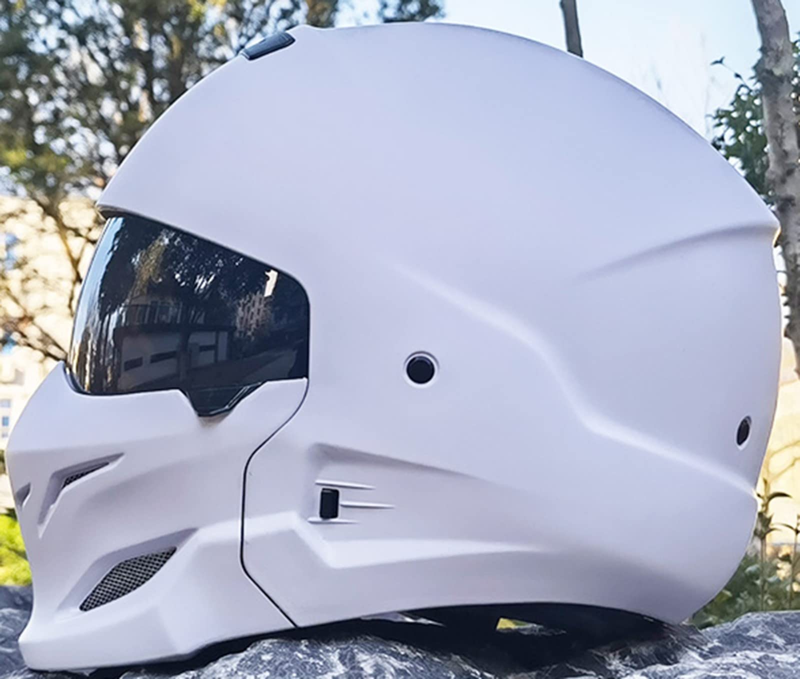 Casco Integrale Moto Retrò Scorpione Mezzo Casco Rimovibile Chin Crash Casco, Può Essere Casco Integrale Mezzo Casco, Casco Moto Certificato DOT/ECE Personalità Di Guida C,M:54-56cm