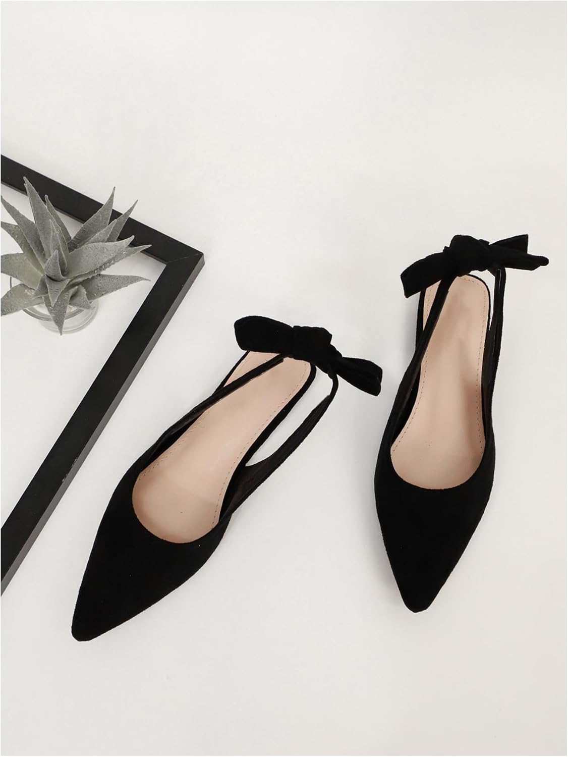 Verdusa Women's Bow Pointed Toe Mule Shoes PU Leather Slingback Low Heels Slip on Flats - Image 2