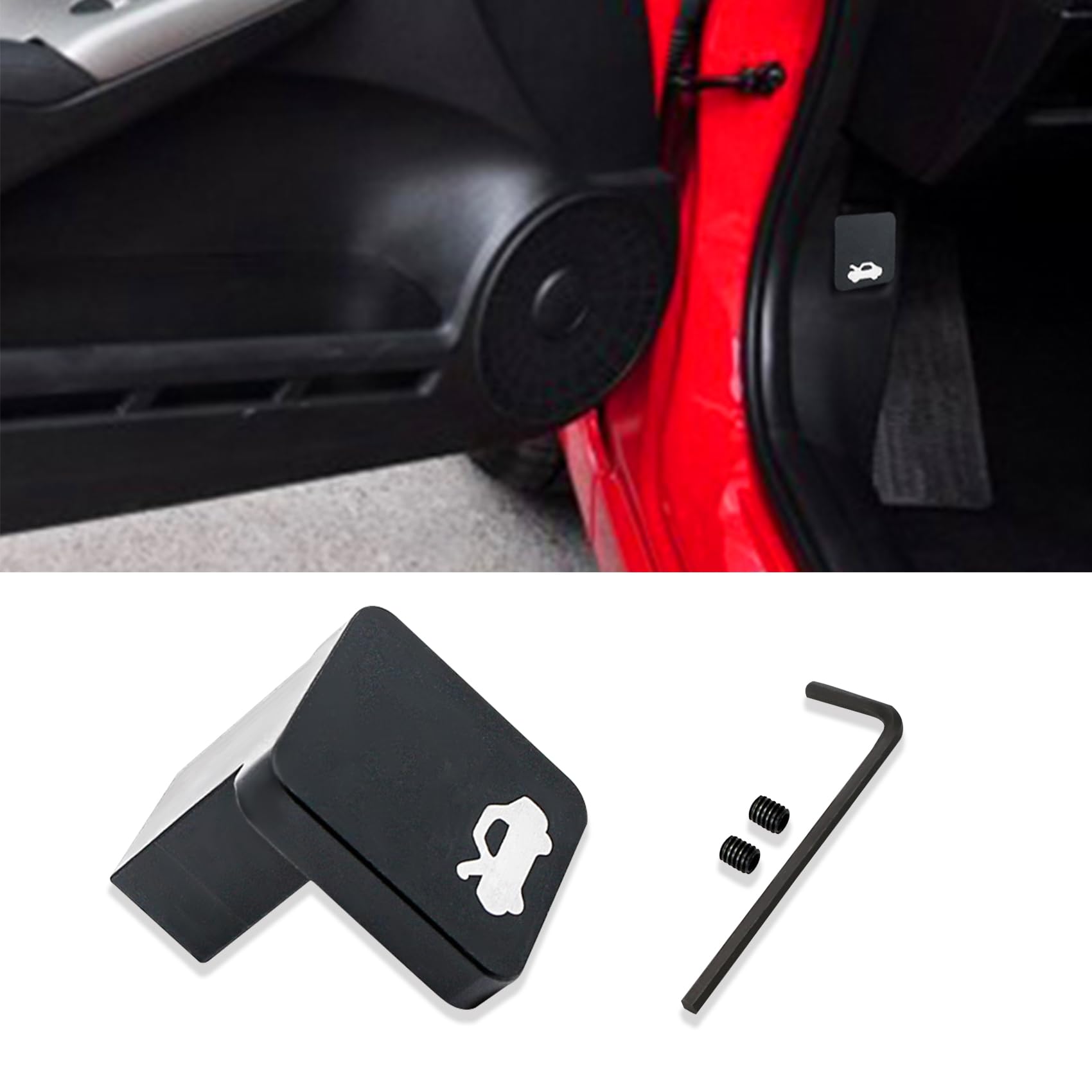 Hood Latch Release Handle Cable Aluminum Alloy Repair Kit, Compatible with Honda Civic 1996-2011, Honda CR-V 1997-2006, Honda Element 2003-2011, Hood