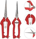 2Pcs Pruning Shears, Sharp Gardening Scissors with Branch Cutter for Trimming, Fruit Picking, and Plant Care in Garden, Orchards, Yard