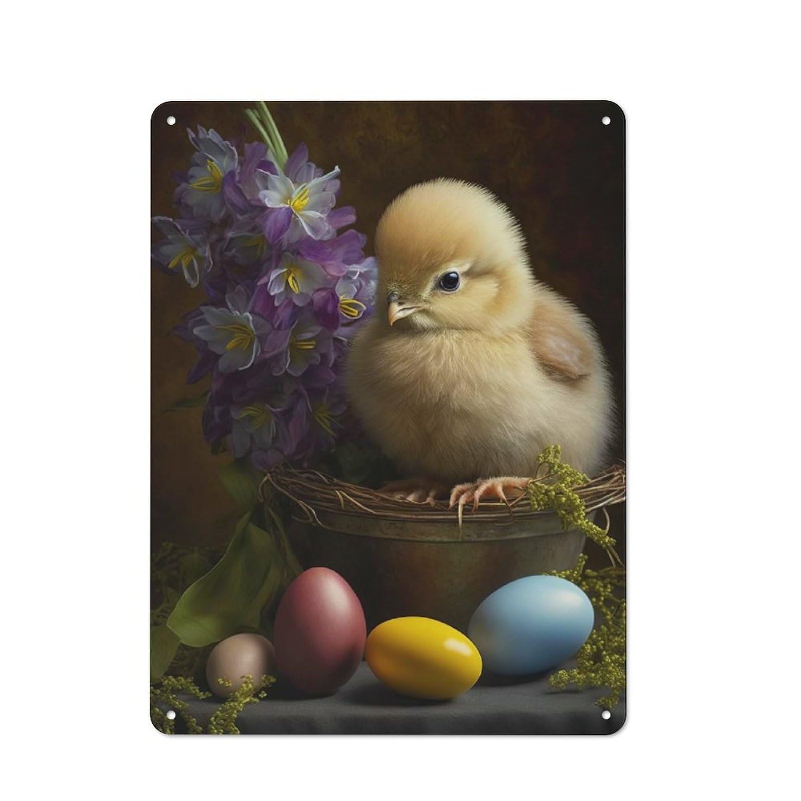 Easter Cottage Style Metal Wall Decor 40x30cm, Farmhouse Metal Sign for Farmhouse Kitchen, Pantry Or Dining Area