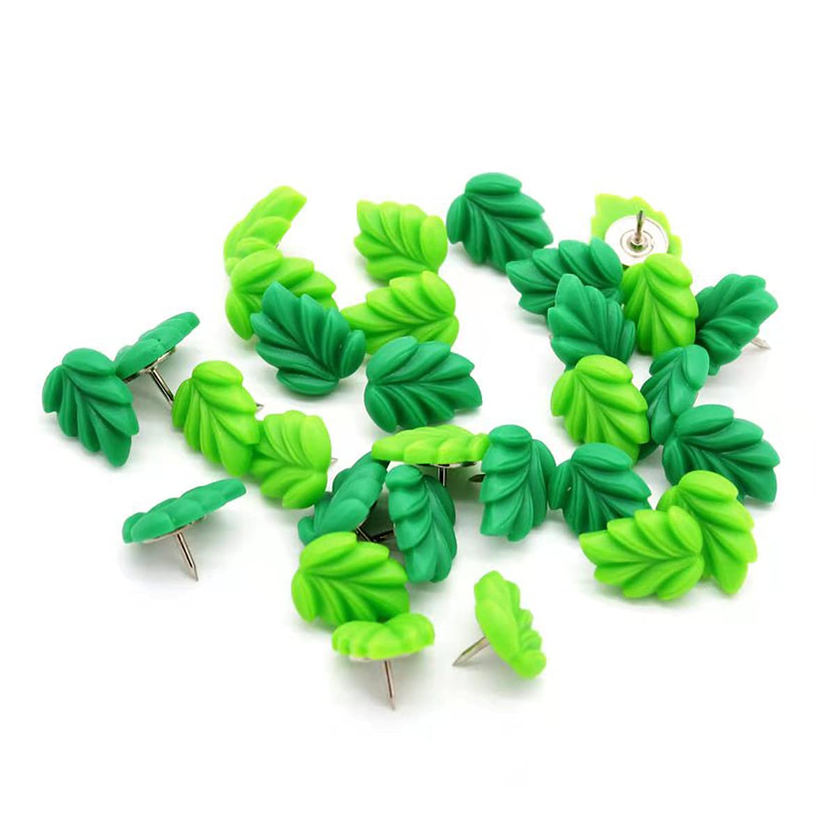 Ewanda store 20 Pcs Leaf Pattern Thumb Tacks ThumbNails PushPins Push Pins Soft Flat Push Pins for Photos Wall,Maps,Bulletin Board or Corkboards,Home,School,Office