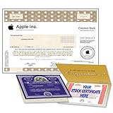 GiveAshare Apple Stock Certificate (AAPL) - Personalized Replica (Keepsake Folder)