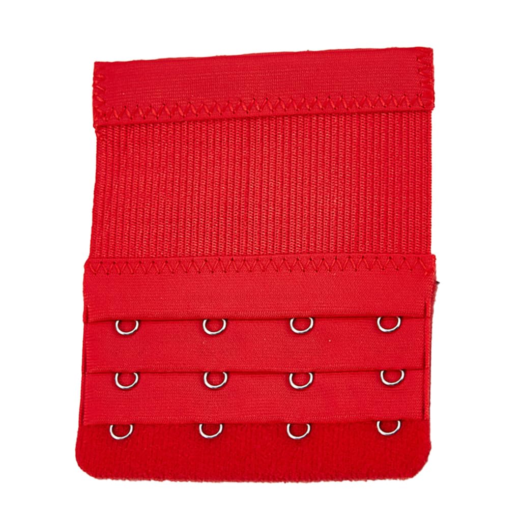 Lixsazse Red Extension Strap Bra Extenders 3 Rows 4 Hooks Adjustable Brassiere Accessories Lingerie Replacement Intimates Underwear,