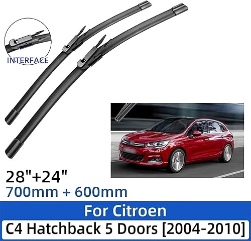 Miniatura 2 de Limpiaparabrisas delantero compatible con Citroen C4 2004-2010, parabrisas de 28 pulgadas + 24 pulgadas, 2004 2005 2006 2007 2008 2009 2010