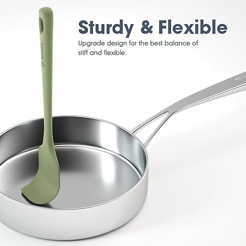 Vista 104 de Juego de 4 espátulas de silicona, espátulas de goma de grado alimenticio, con mango fuerte y agarre ergonómico, resistentes al calor para utensilios