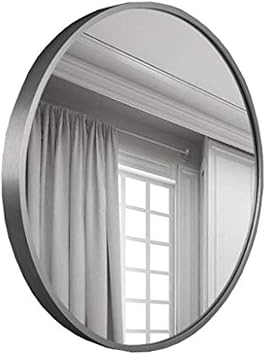 Large Modern Circle Metal Frame Wall Mirror | Floating Round Glass Mirror | Mouser Japan Void, Bedroom, Or Bathroom Mirror Wall Mirror Silver40cm