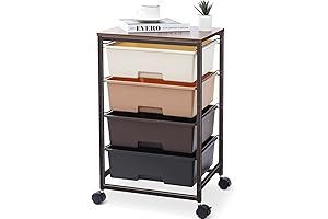 Keep Your Essentials Within Reach: 4-Drawer Rolling Storage Cart for Effortless Organization