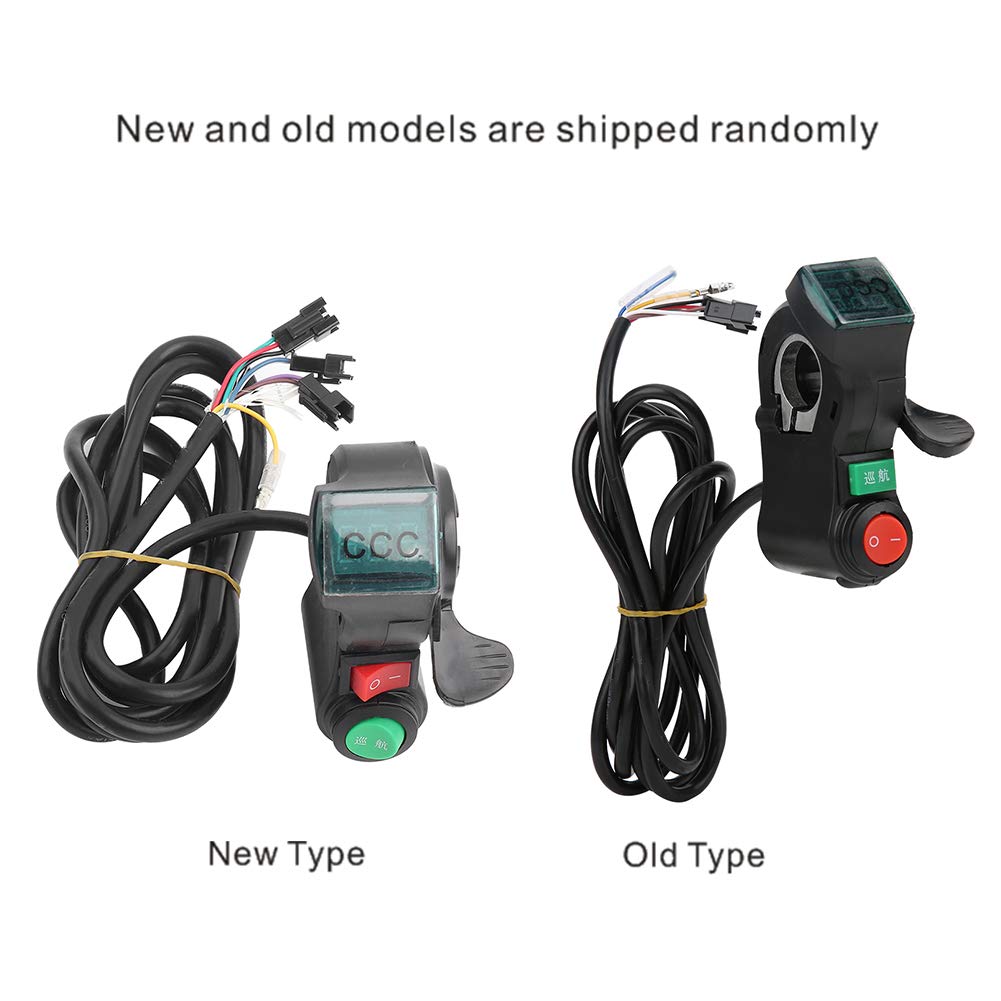 Poignée d'accélérateur de vélo, poignée d'accélérateur de vélo électrique écran d'affichage à LED interrupteur à clé vélo électrique accessoire de poignée d'accélérateur de scooter électrique accessoi
