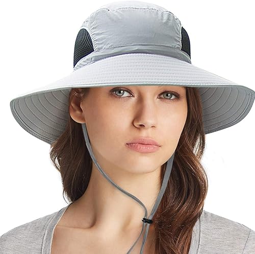 Ordenado - Sombrero para el sol impermeable protección exterior UV malla para el sol gorra de pesca ajustable