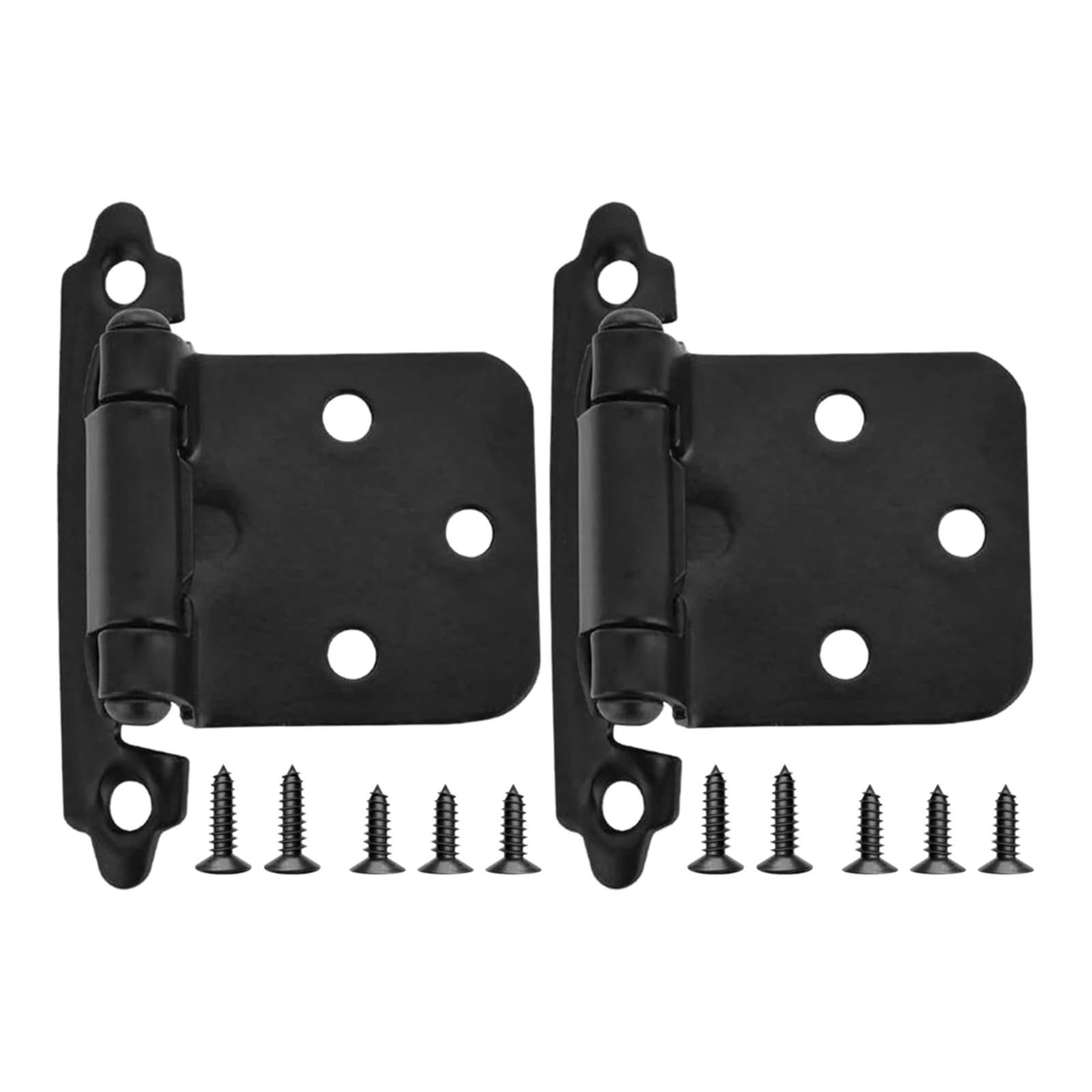 Kdhcvkz Matte Black 2Pcs Cabinet Door Hinges With Screws(Matte Black)