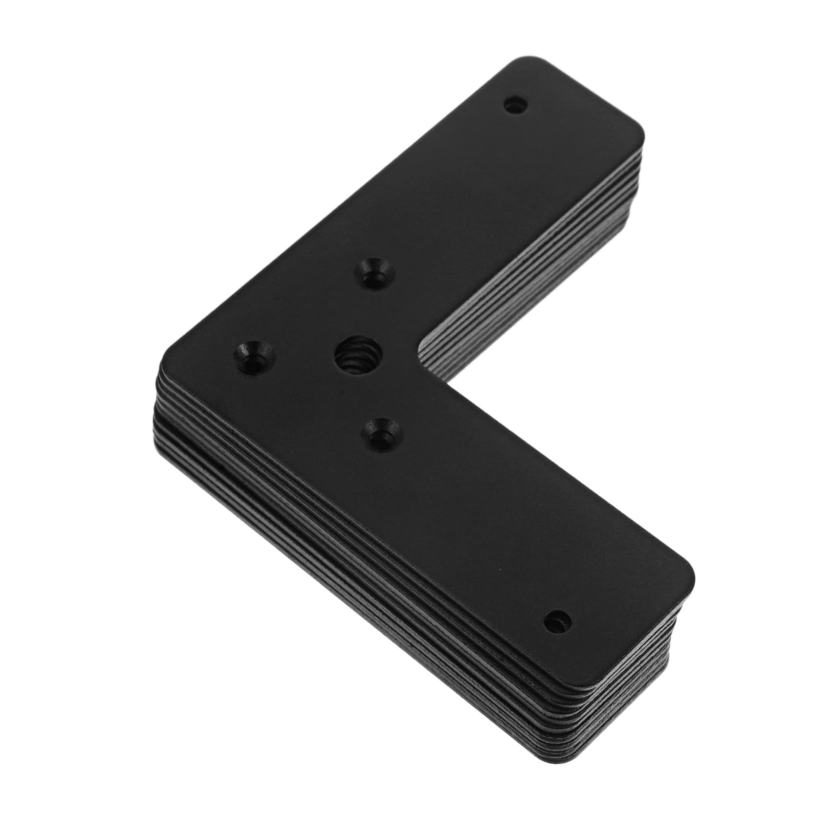 10 Pezzi Staffe Angolari a 90 Gradi in Ferro Nero, Supporto Robusto per Mobili e Legno, Installazione Semplice, Rinforzo per Mensole