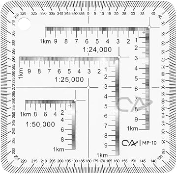 CYA MP-10 Military Map Coordinate Scale Protractor - UTM MGRS Tool