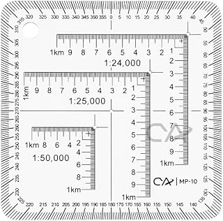 CYA Military Map Coordinate Scale Protractor Map for Land Navigation,UTM Corner Rulers, Military Style UTM/MGRS Coordinate Scale