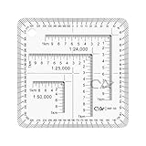 CYA Military Map Coordinate Scale Protractor Map for Land Navigation,UTM Corner Rulers, Military Style UTM/MGRS Coordinate Scale