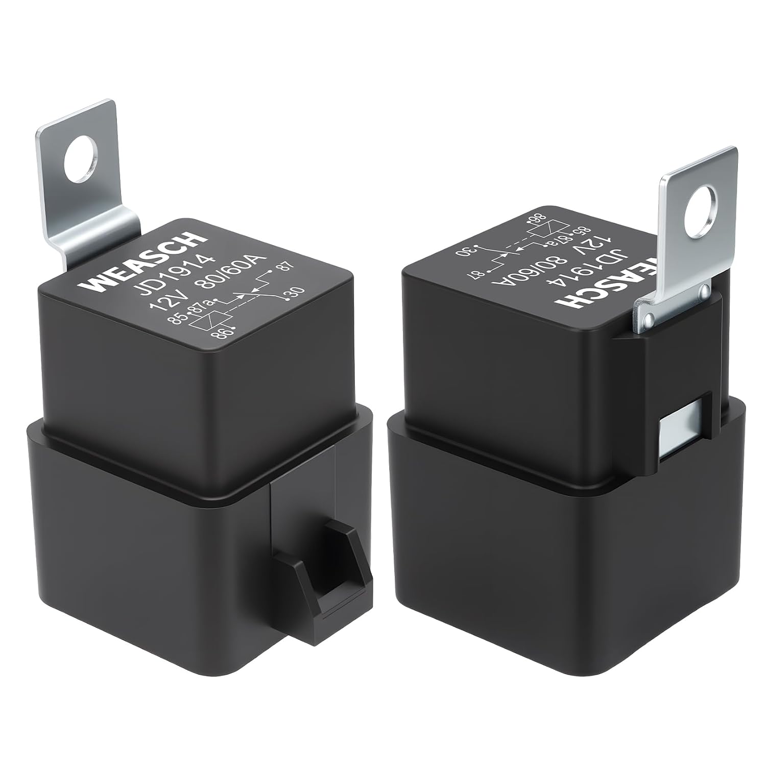 Waterproof Relay Kit, 12V 80/60 AMP, 5 Pin SPDT, 12 AWG Tinned Copper Wires Heavy Duty Automotive Relay for Automotive Car Marine Boat (1)