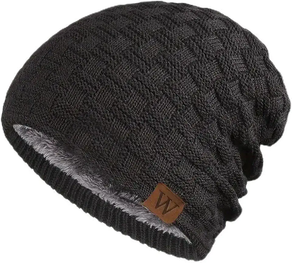 Gorro Beanie Touca model W quadras Forrado Unissex Inverno Tricô