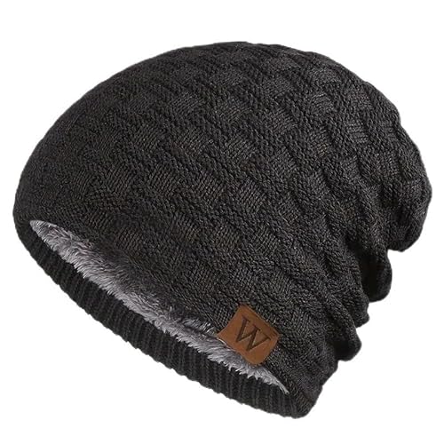Gorro Beanie Touca model W quadras Forrado Unissex Inverno Tricô (Preto)