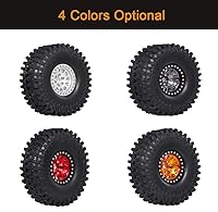 Vista 8 de GoolRC 4 neumáticos de goma RC Crawler de 1.9 pulgadas con borde de metal para 1/10 RC Rock Crawler Traxxas TRX-4 TRX-6 Axial Scx10 90046 RC4WD RC