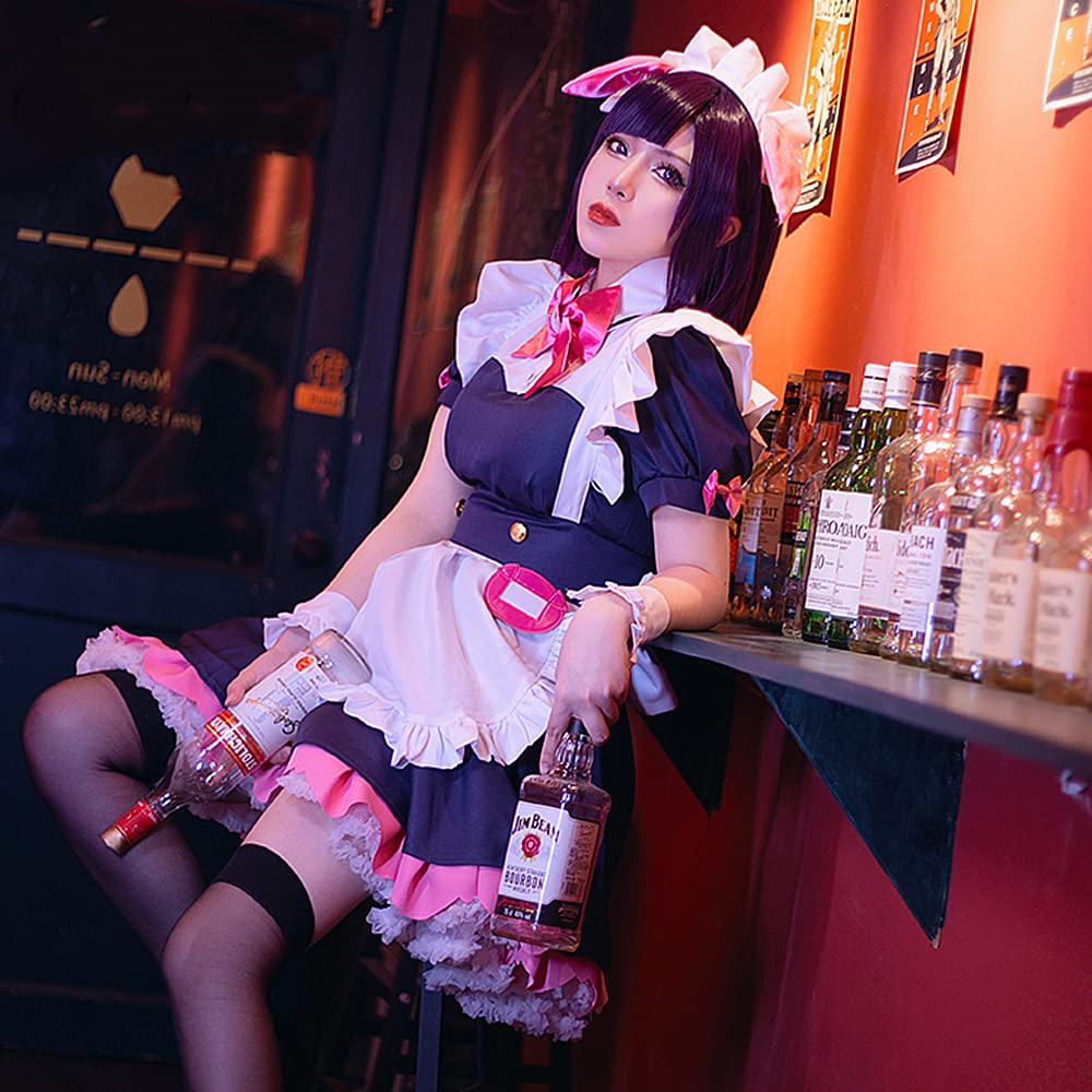 Charous Anime Akiba Maid War Cosplay Wahira Nagomi Kostüm, Lolita Dienstmädchen-Rock, Anzug für Mottoparty, Cosplay
