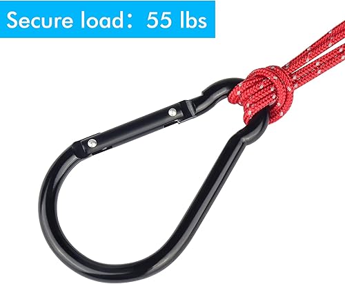 Miniatura 4 de Mosquetón Caribeaner, mosquetón extra grande de aluminio de 4" con gancho de llavero, clip de llavero con resorte