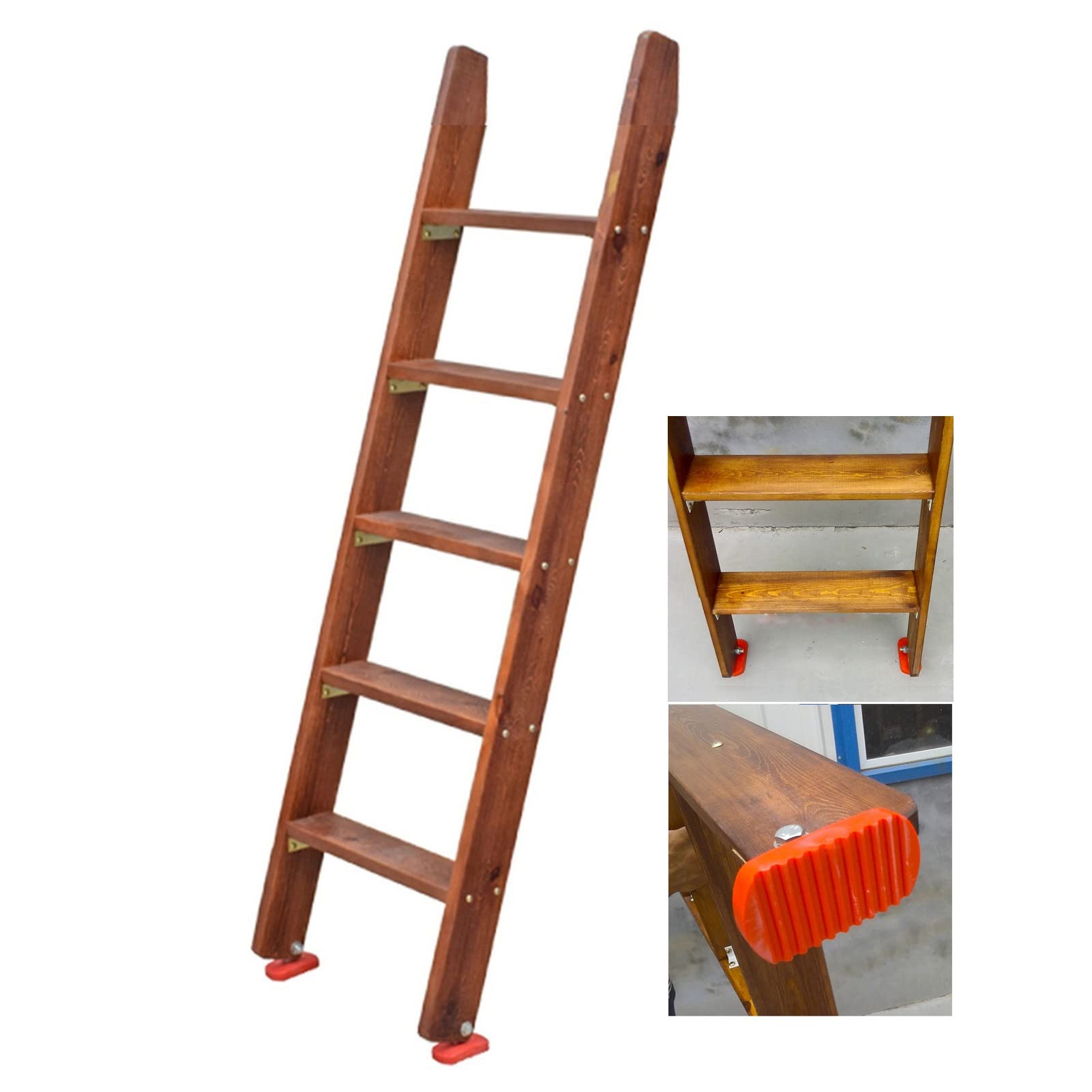Escalera para litera de madera de 150 cm con base ajustable