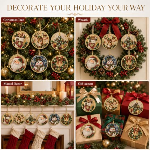6PCS Christmas Ornaments DIY Pearl Diamond Art Kits - image 5