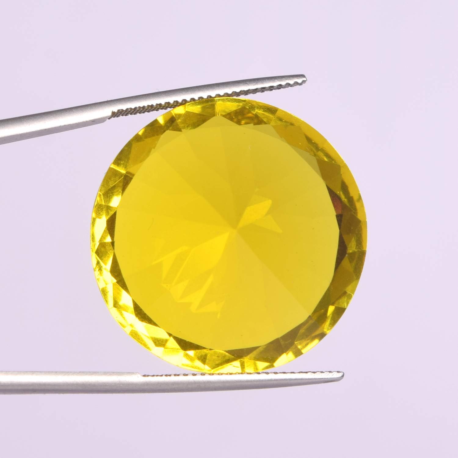 Faceted Yellow Citrine 35.65 Ct Created Citrine Diamond Cut Yellow Citrine Gemstone Loose Gemstone
