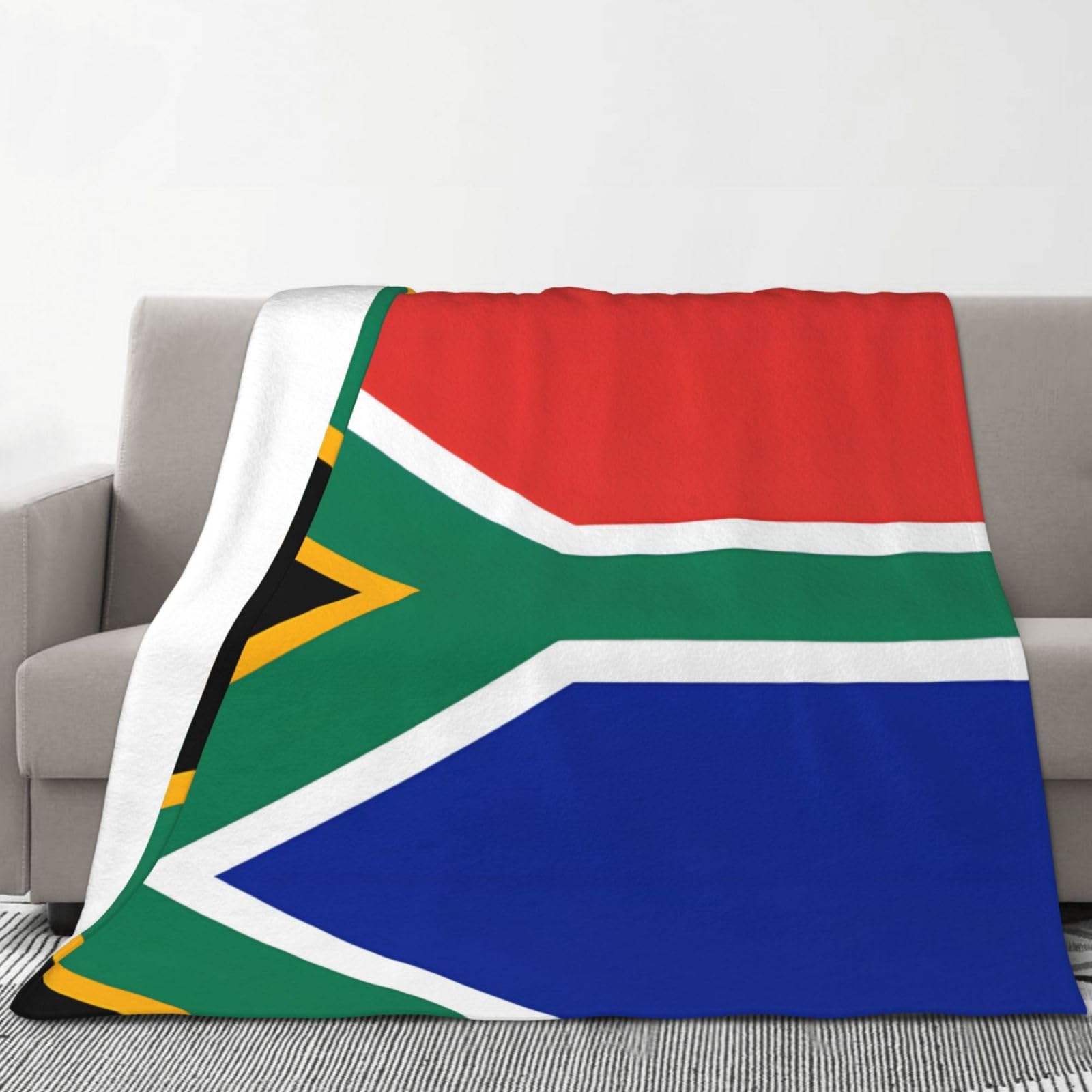 Couverture drapeau Afrique du Sud en flanelle légère de 178x203 cm