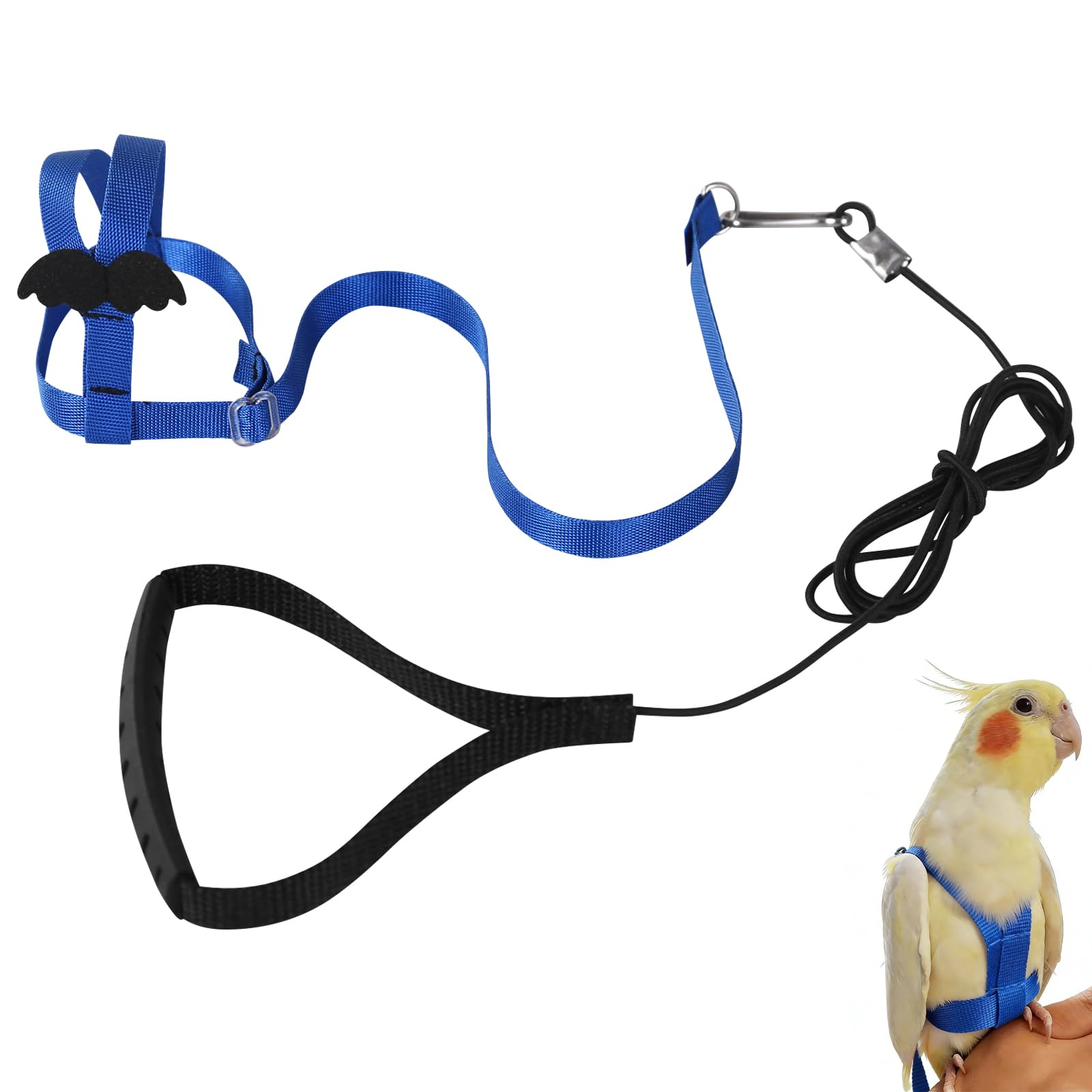 Imbracatura per pappagallo regolabile per animali domestici e uccelli guinzaglio per attività all'aria aperta corda da addestramento cinghia elastica anti-morso per pappagalli cacatos ara