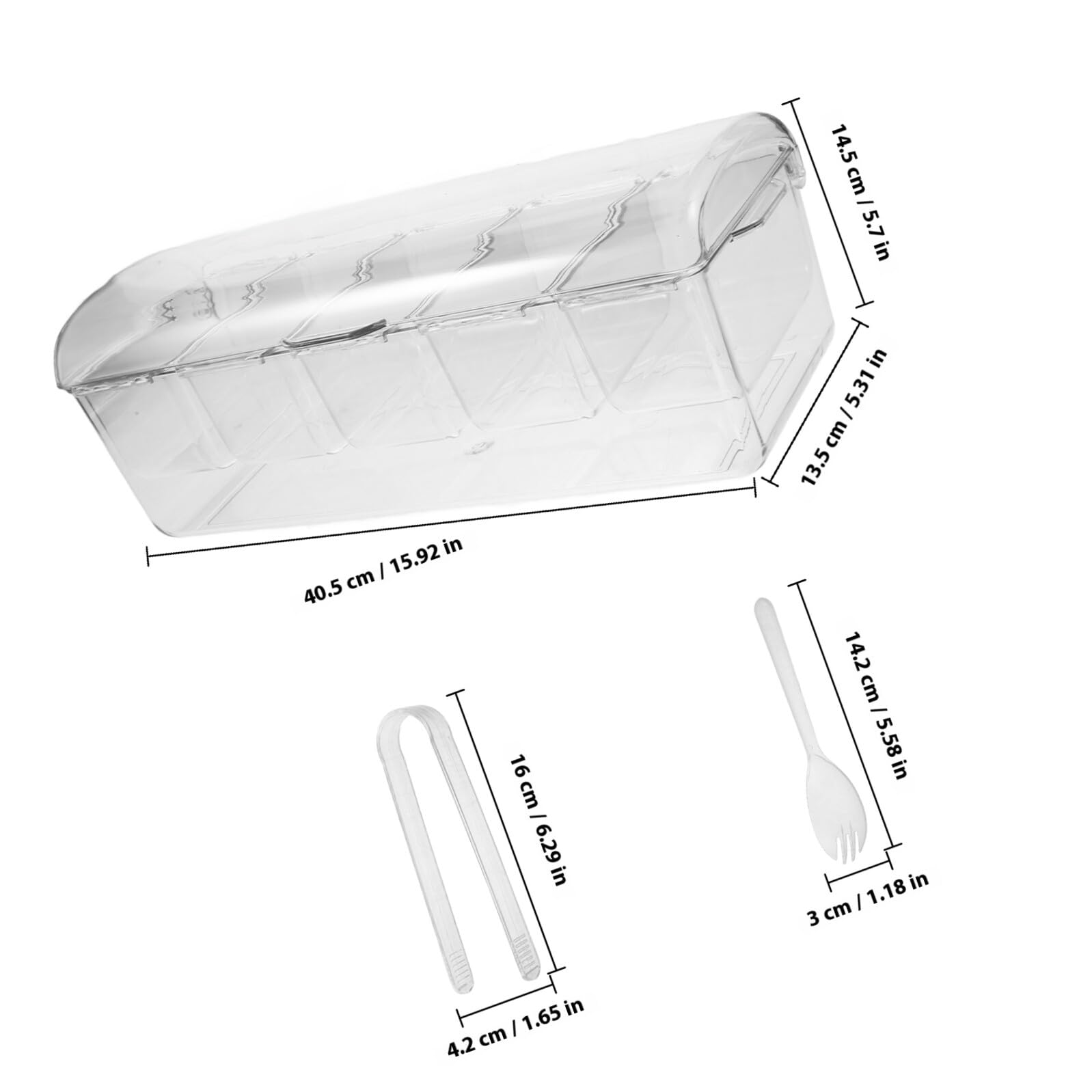 TOYANDONA Boîte Alimentaire Hermétique en Acrylique avec 5 Compartiments, Couvercles et Accessoires, pour L'organisation des Aliments la Maison Pique-niques