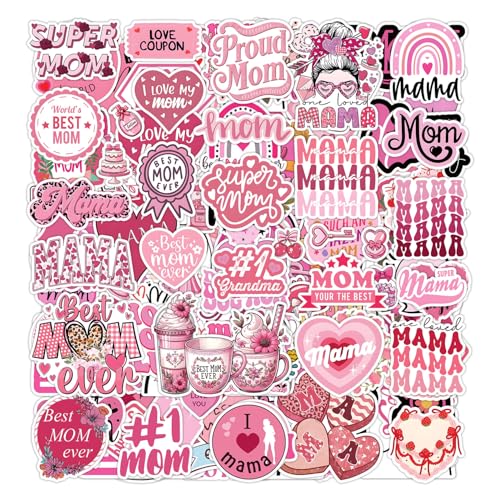 TSHIRTMAZING 120PCS Happy Mothers Day Vinyl Stickers, Best Mom Ever Decal, Mothers Day Stickers for Cups, Cards, Gifts & Scrapbooking, Waterproof & Fade-Resistant (120PCS)