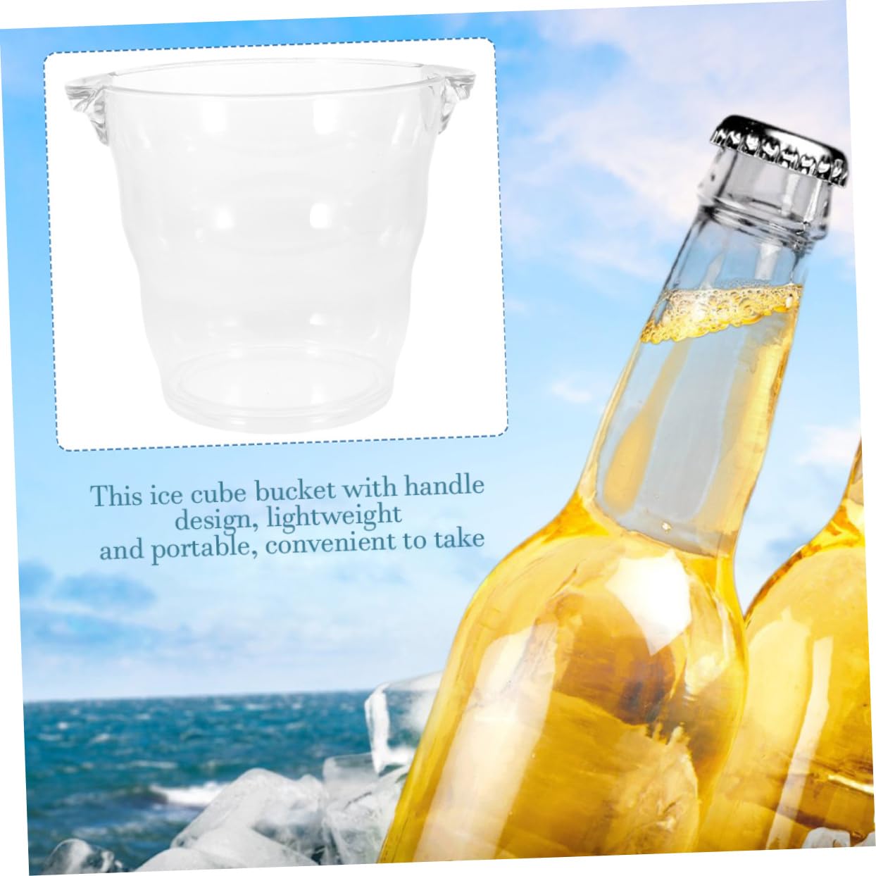 2piezas Cubitera De Acrílico para Bebidas para Fiestas y Eventos Diseño Transparente para Vino Cerveza