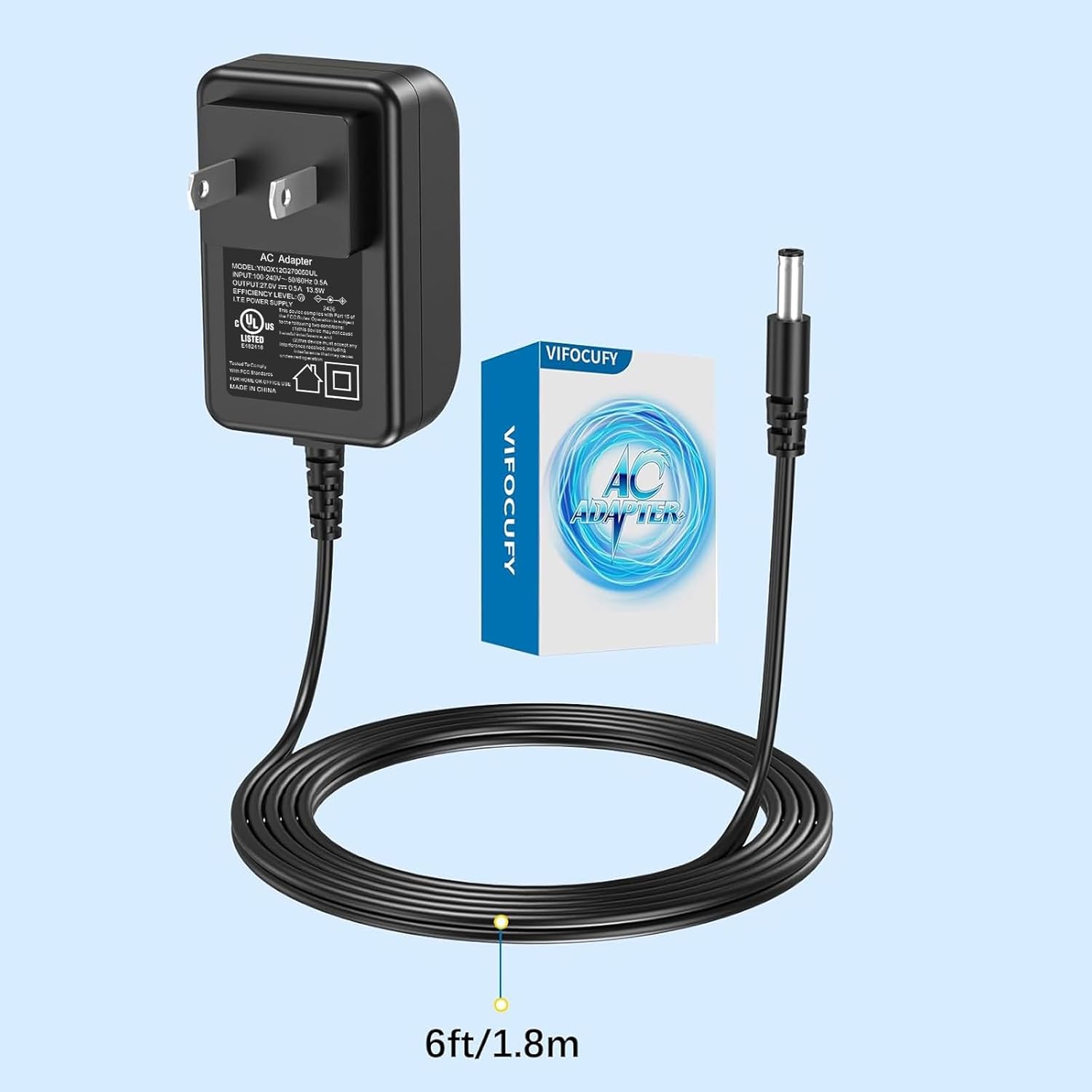 VIFOCUFY charger with packaging and 6ft cable length