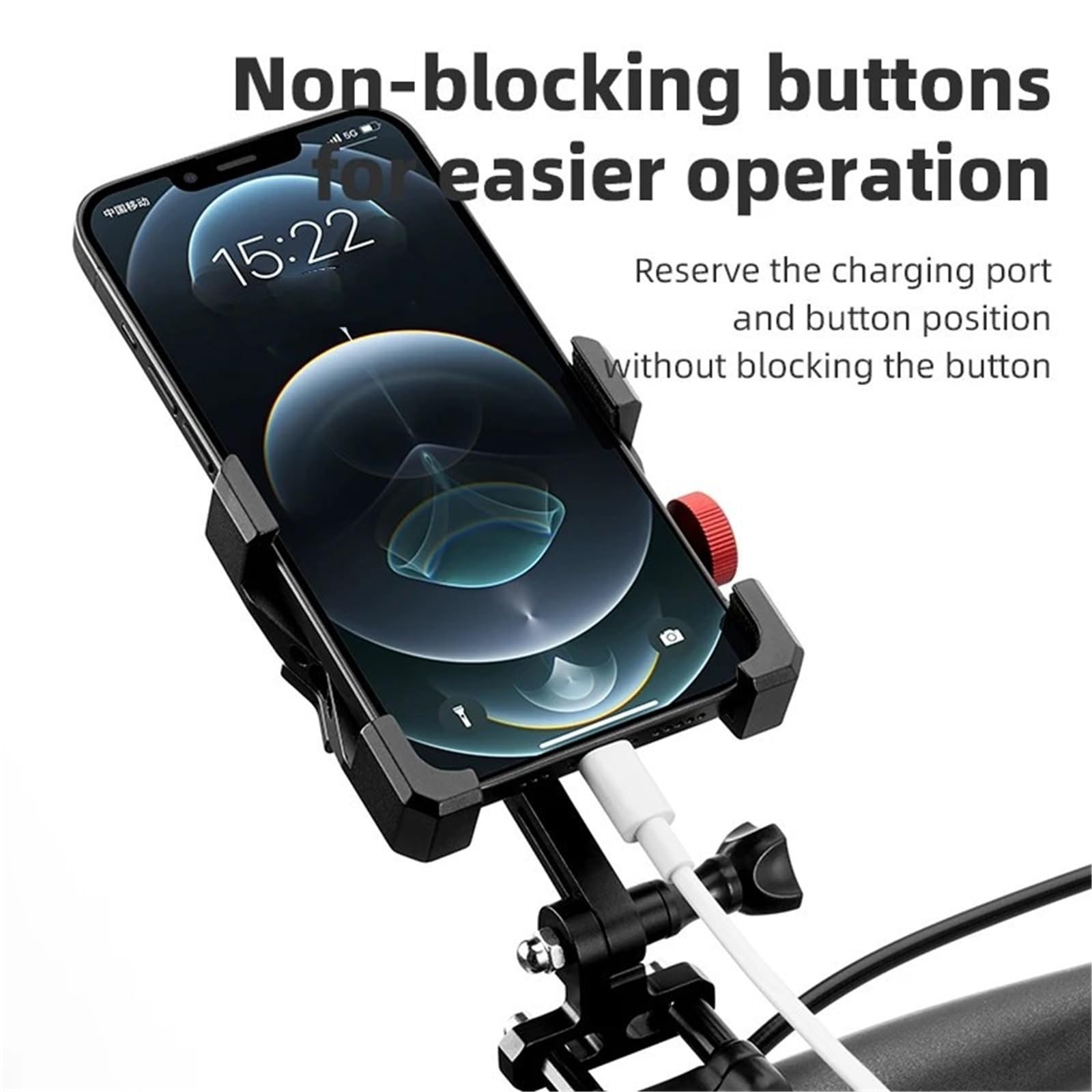 Soporte para Teléfono De Bicicleta De Aleación Amortiguación De 4,7 A 7,09 Pulgadas, A Prueba De Golpes, para Manillar De Motocicleta Motocicleta TeléFono MóVil(Color: 03)